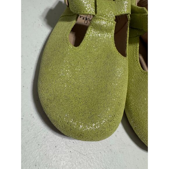 Monkey Feet Green Glitter Sparkle Mary Jane Shoes 4-5Y - Picture 6 of 9